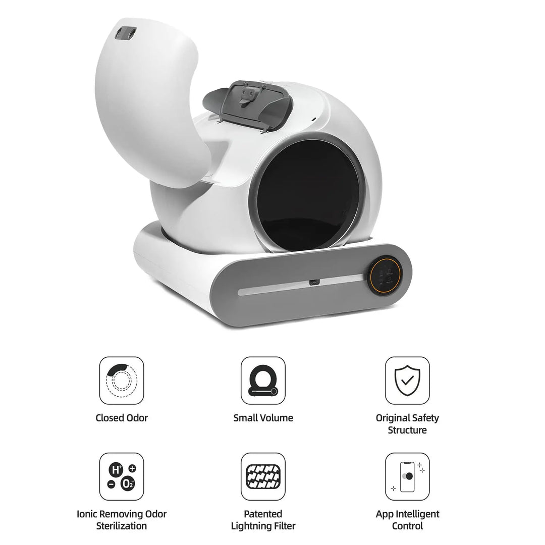 Bac à litière automatique connecté – Modèle "SmartClean Capsule Pro"