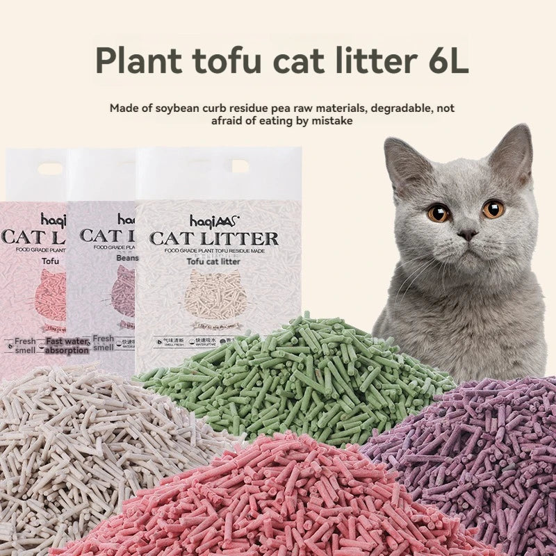 Litière Tofu Parfum Pêche – Modèle "SoftTofu Peach 6L"