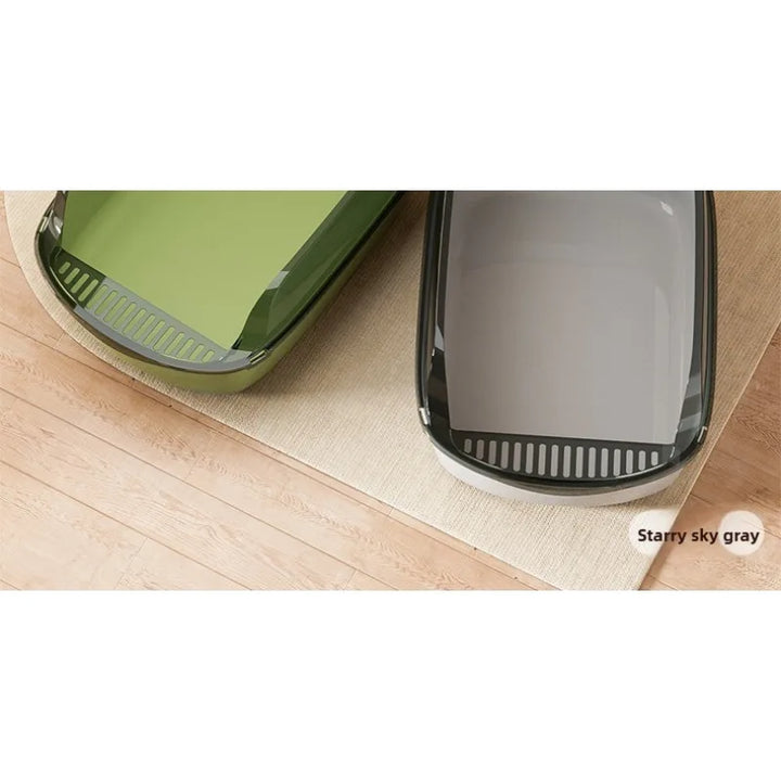 Bac à litière semi-fermé anti-projections avec pelle intégrée – Modèle "CleanEntry"