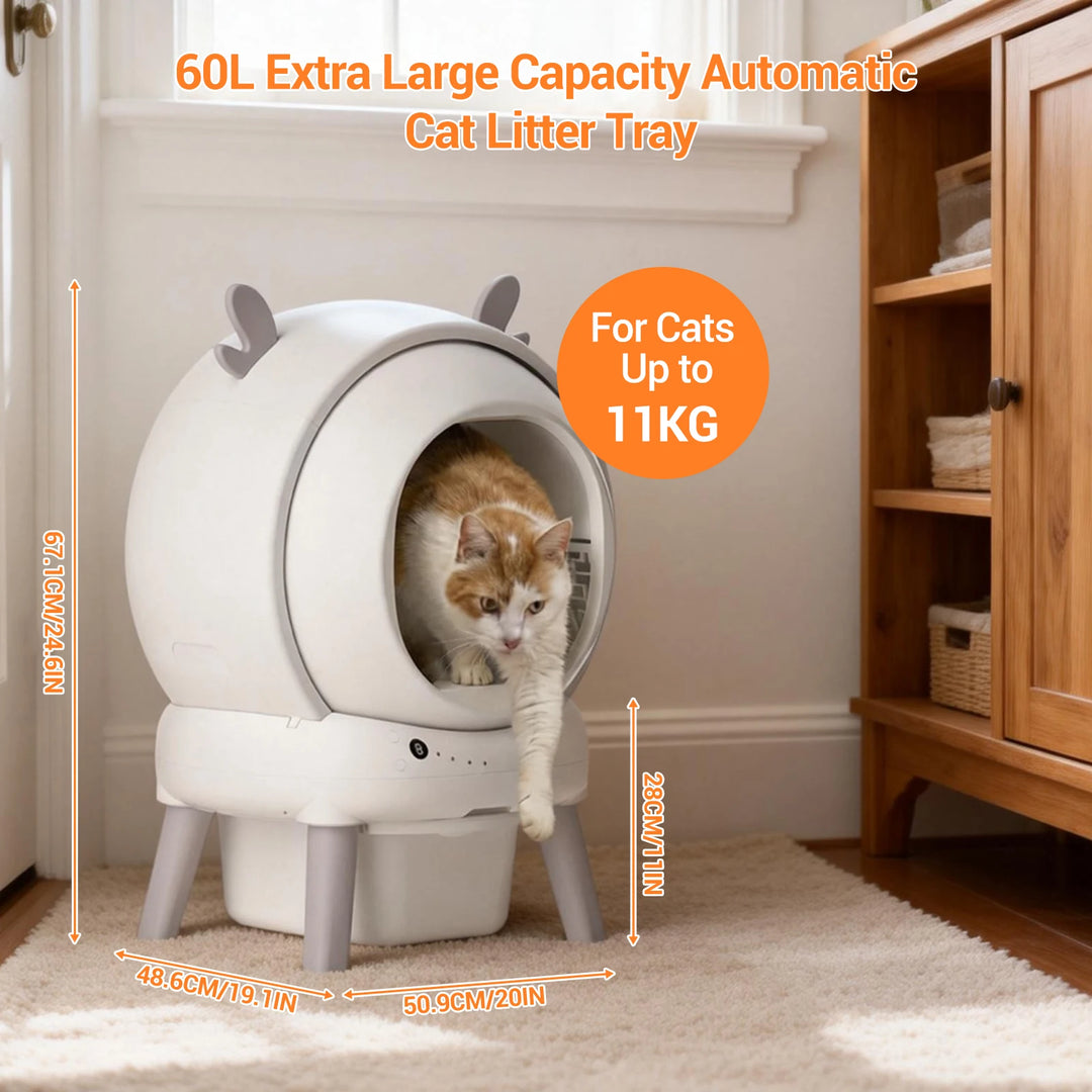 Bac à litière autonettoyant connecté – Modèle "SmartClean Auto Pro"