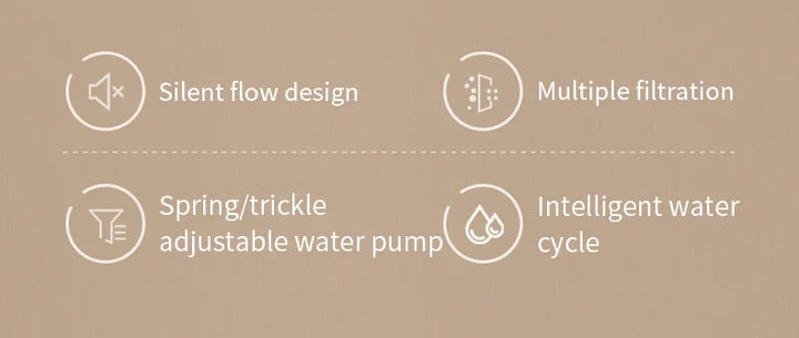 Conception silencieuse, pompe à eau réglable, filtration multiple, cycle intelligent.