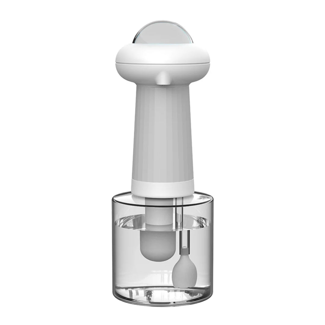 Distributeur de mousse automatique pour animaux forme OVNI "BubbleZen"