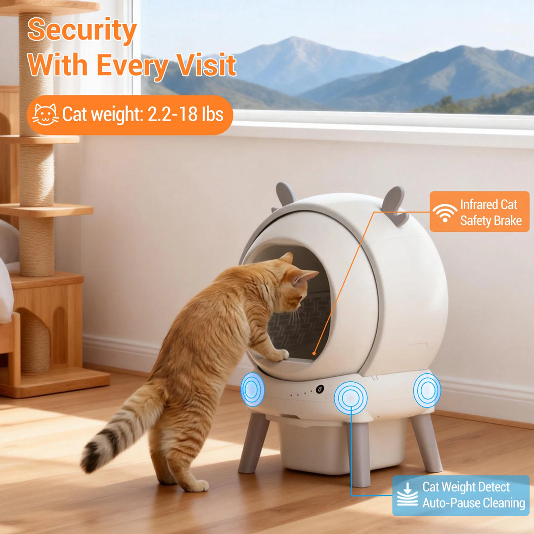 Bac à litière autonettoyant connecté – Modèle "SmartClean Auto Pro"