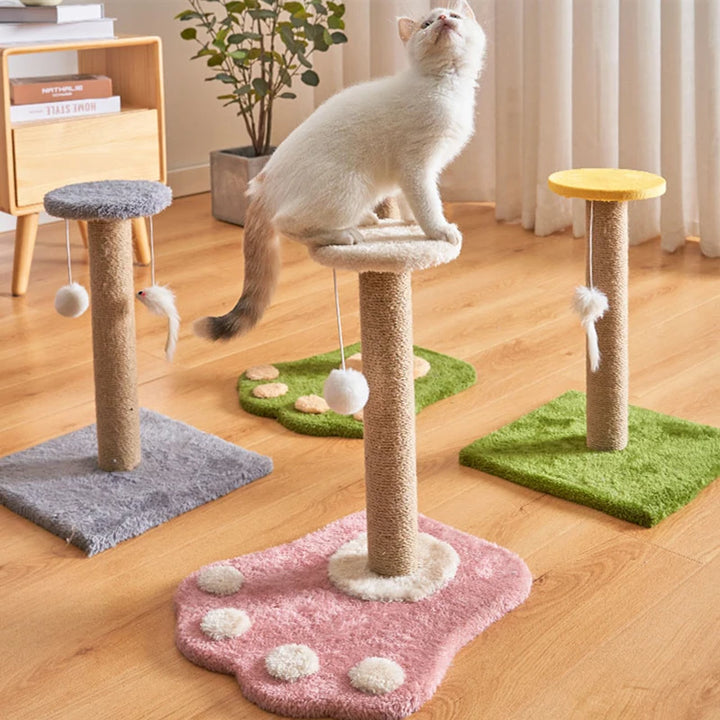 Arbre à chat griffoir en sisal avec jouet suspendu - Modèle PawMaster