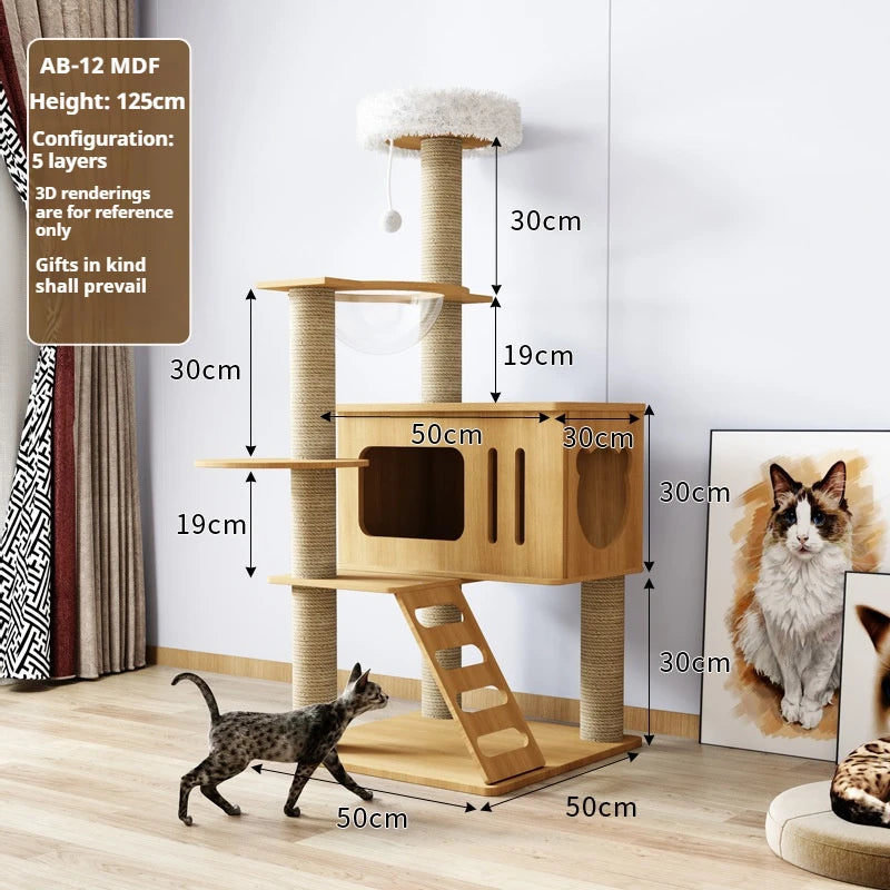 Arbre à chat en bois massif