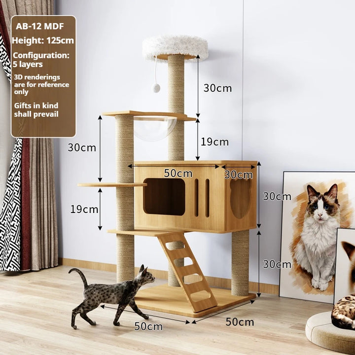 Arbre à chat en bois massif