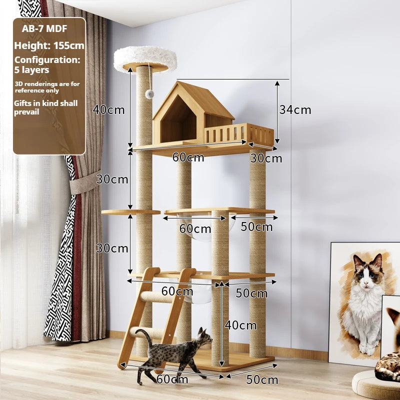 Arbre à chat en bois massif