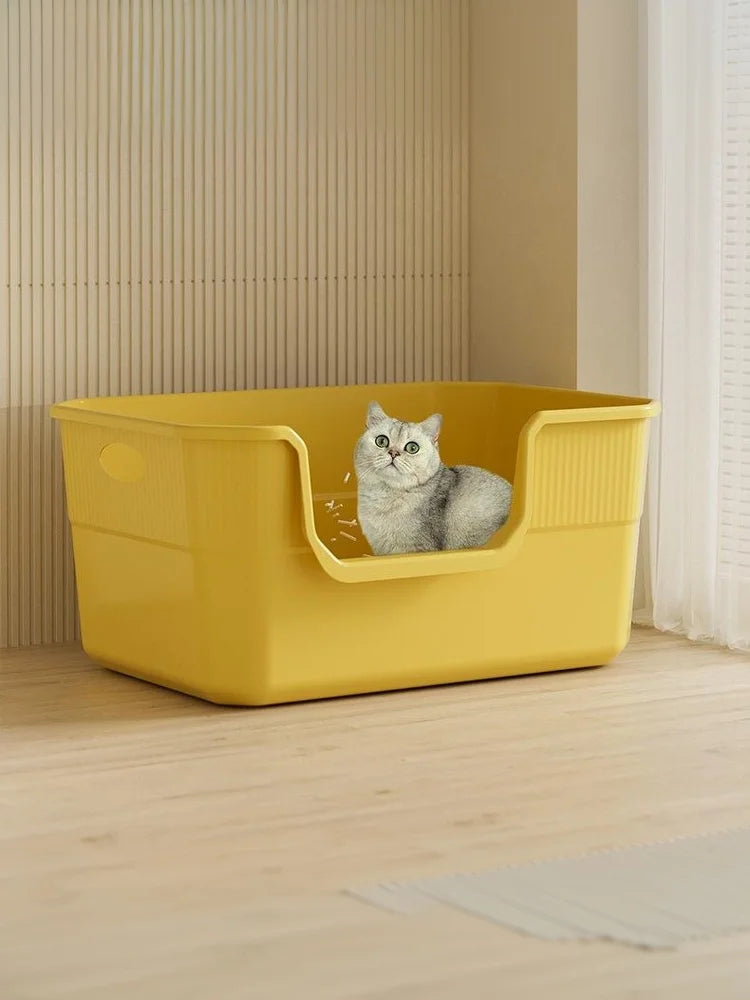 Bac à litière ouvert semi-fermé anti-projections – Modèle "EasyClean"