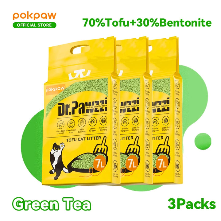 Litière végétale tofu biodégradable sans poussière – Modèle "TofuPure"