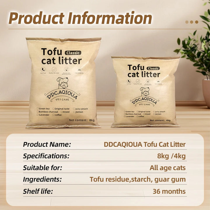 Litière Tofu Agglomérante Rapide – Modèle "EcoClump FastClean"