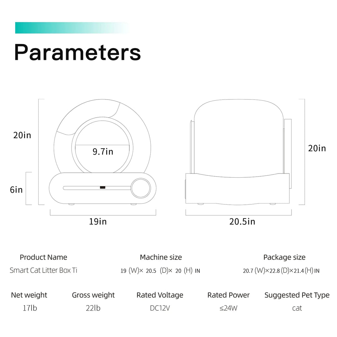 Bac à litière automatique connecté – Modèle "SmartClean Capsule Pro"