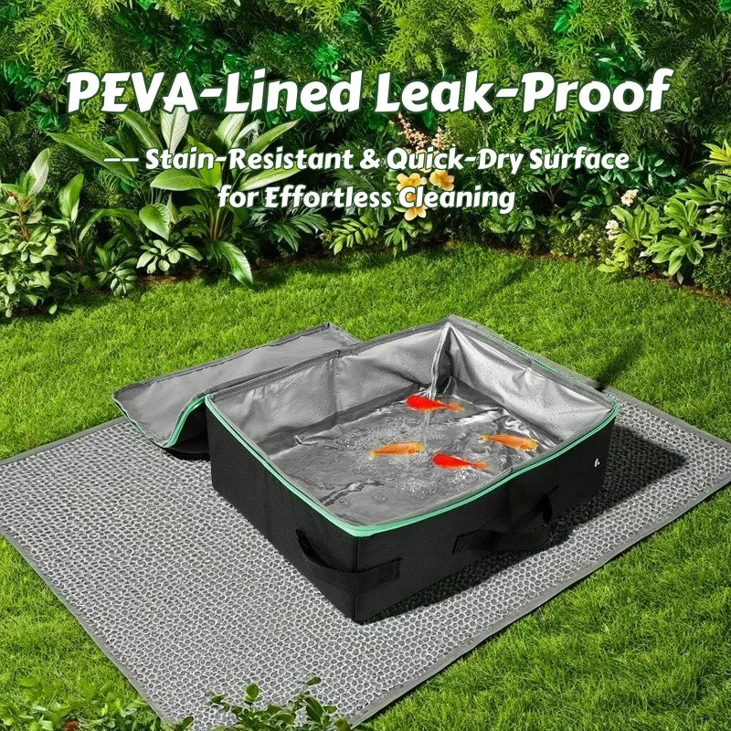 Sac de rangement étanche, doublé en PEVA, résistant aux taches et séchage rapide, idéal pour un nettoyage facile.