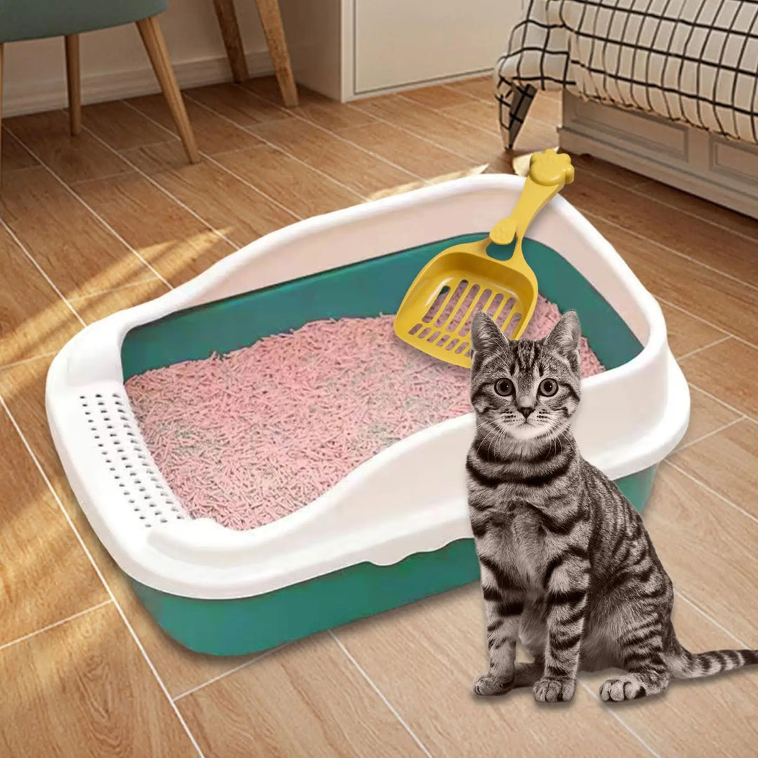 Cat Litter Box with Deep Loo And Scooper for Small And Medium Cats And Bunnies