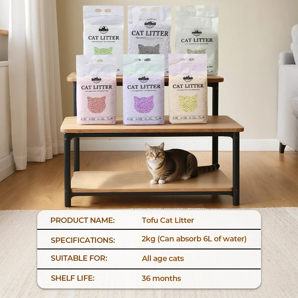 Litière Tofu Ultra Absorbante – Modèle "PureTofu DuoPack"