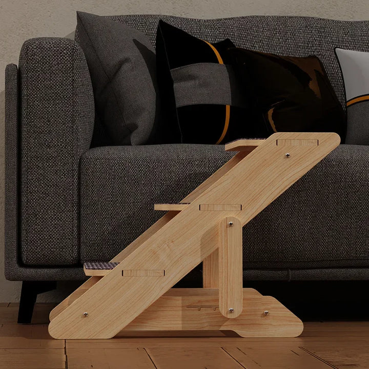 Escalier pour chats âgés ou blessés en bois