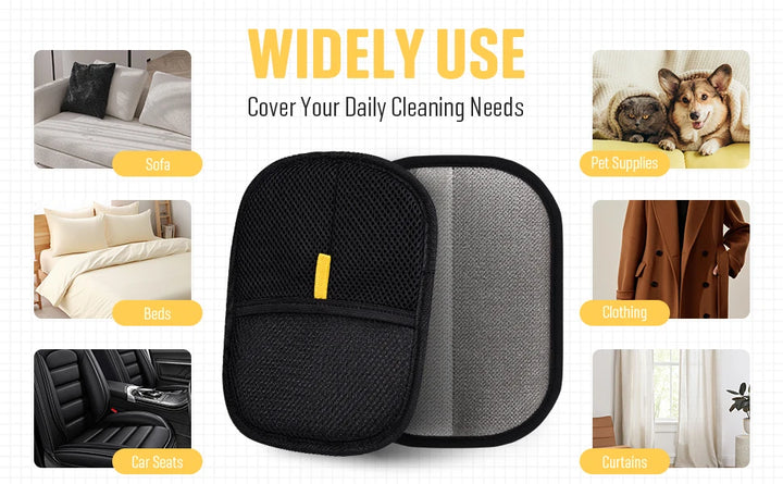 Gant Anti‑Poils Réutilisable – Retire les poils d’animaux (Chiens, chats) sur tapis, tissus et animaux – “VeluStop”