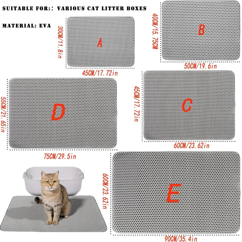 Tapis de litière pour chat double couche XXL imperméable antidérapant "CleanZone"