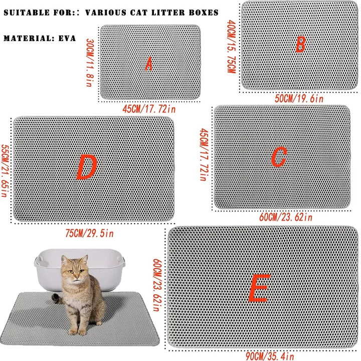 Tapis de litière pour chat double couche XXL imperméable antidérapant "CleanZone"