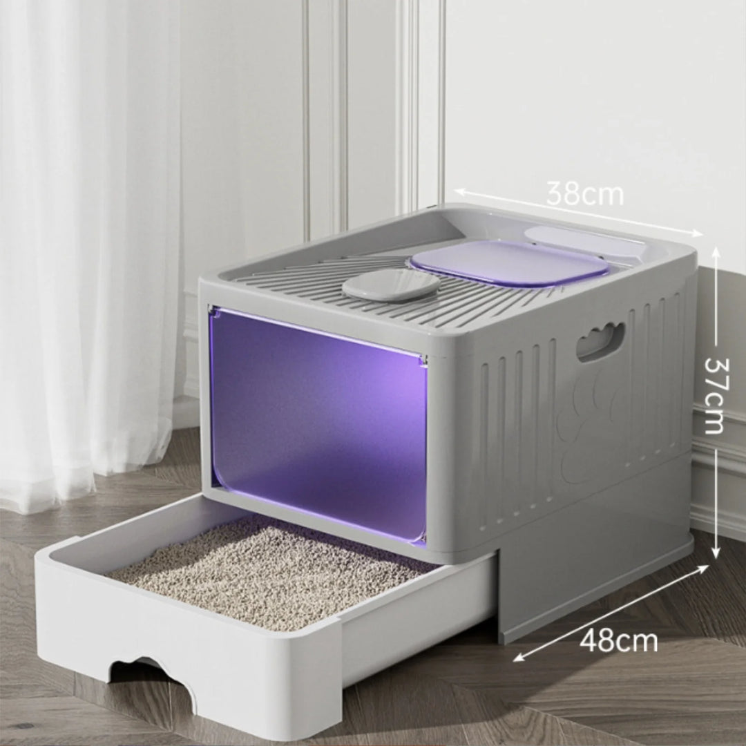 Bac à litière fermé avec tiroir et UV – Modèle "HygieneBox UV"