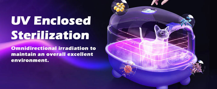 Bac à litière fermé avec UV rechargeable – Modèle "PureBox UV Plus"