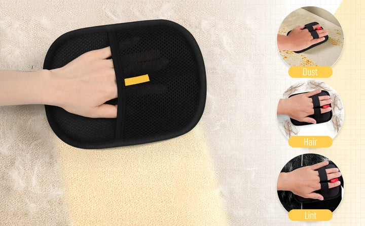 Gant Anti‑Poils Réutilisable – Retire les poils d’animaux (Chiens, chats) sur tapis, tissus et animaux – “VeluStop”