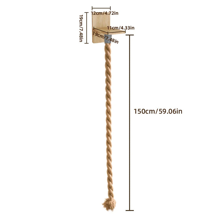 corde d'escalade murale pour chat avec plateforme