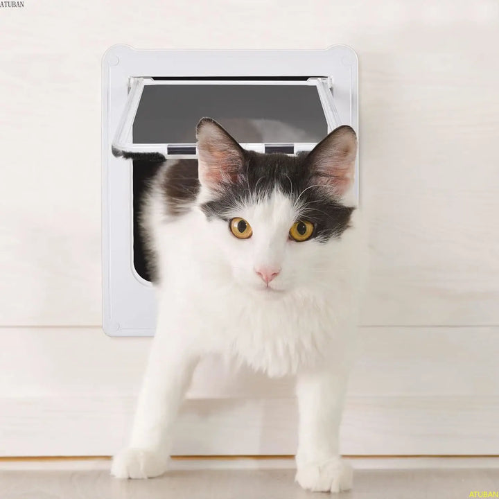 Chatière pour chat "Cocon Privé" – Porte intérieure silencieuse avec verrouillage 4 modes