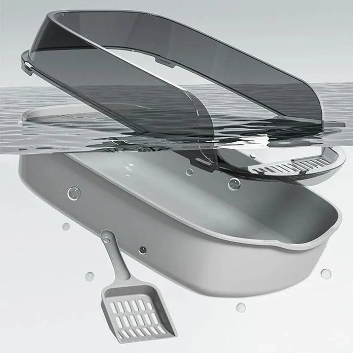 Bac à Litière XXL Anti-Projection – Modèle "OpenShield XXL"