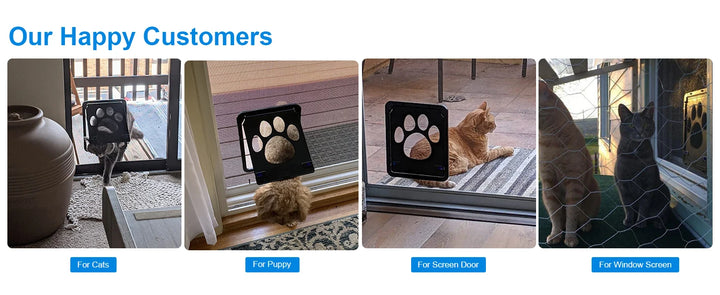 Chatière pour chat "Patte Libre" – Porte moustiquaire magnétique avec design empreinte