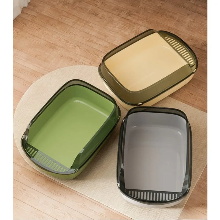 Bac à litière semi-fermé anti-projections avec pelle intégrée – Modèle "CleanEntry"