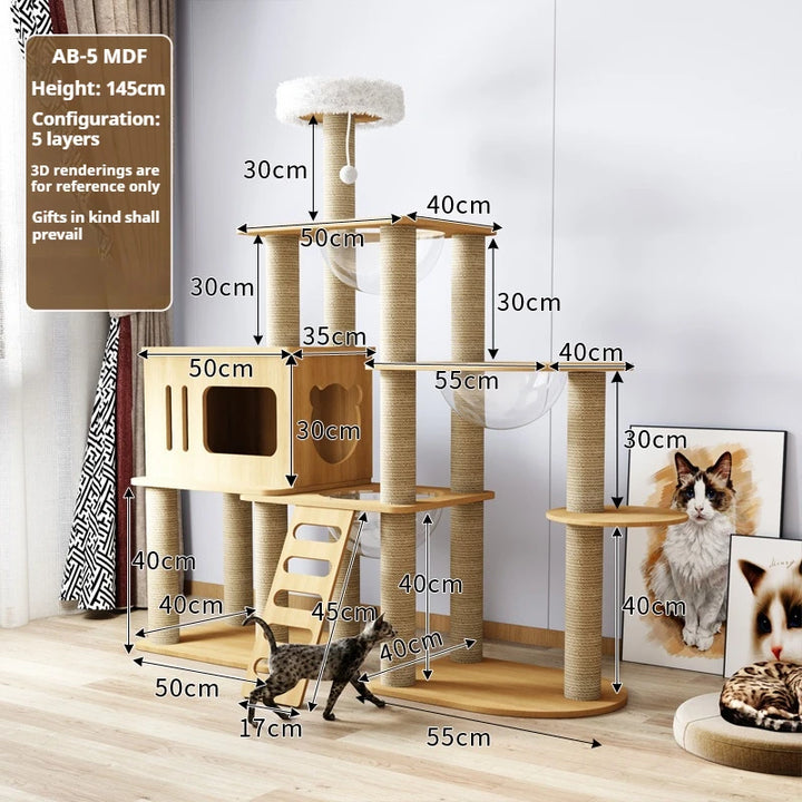 Arbre à chat en bois massif