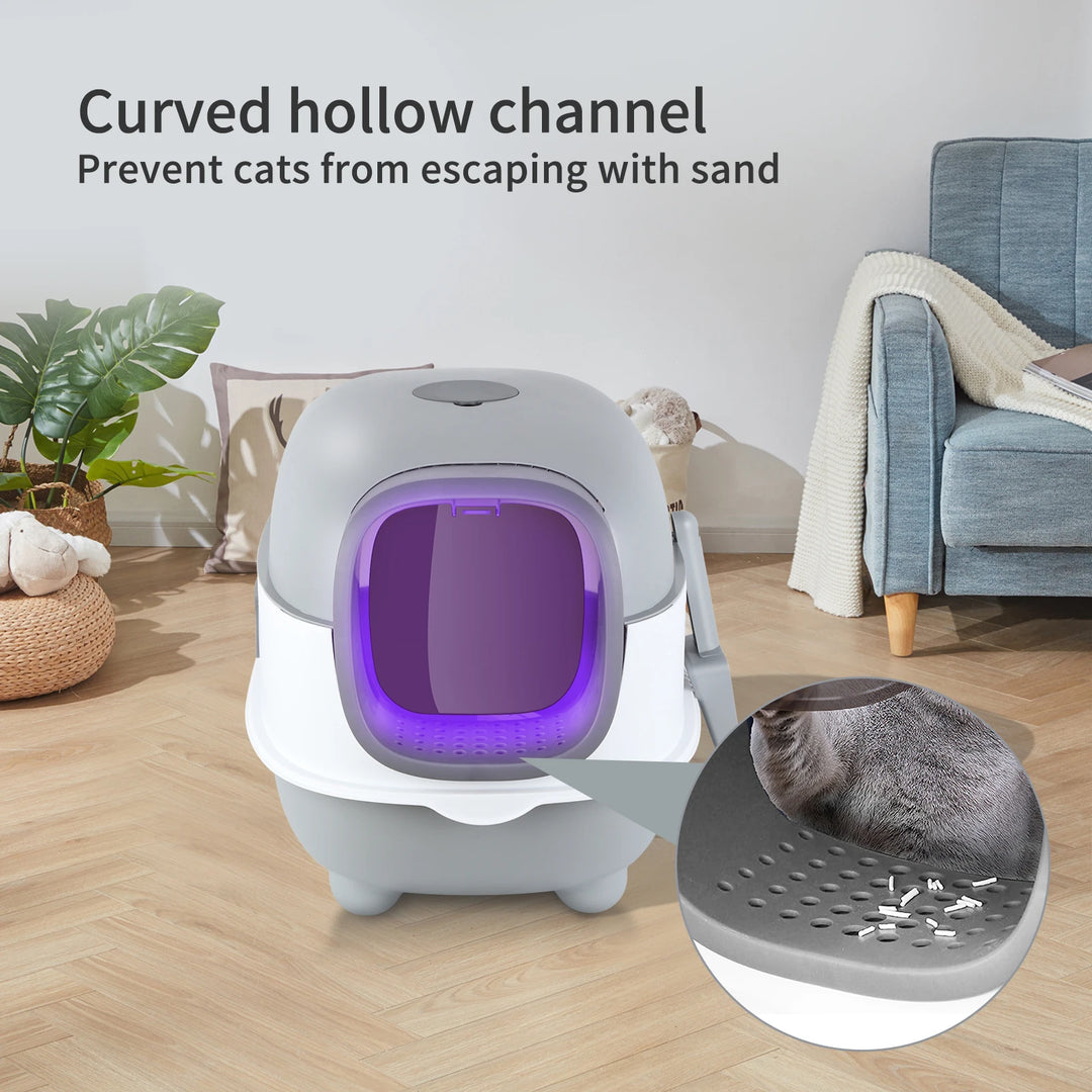 Bac à litière fermé avec UV rechargeable – Modèle "PureBox UV Plus"