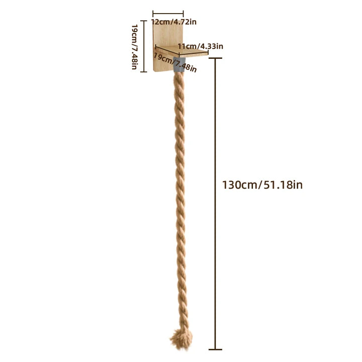 corde d'escalade murale pour chat avec plateforme