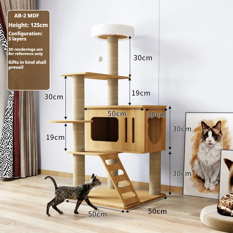 Arbre à chat en bois massif