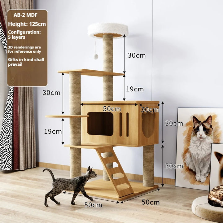 Arbre à chat en bois massif