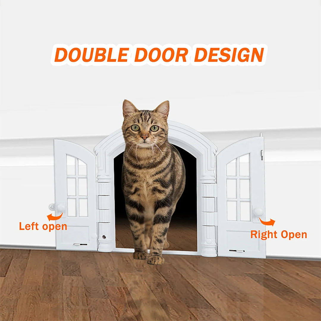 Chatière pour chat élégante et design "Maison Élégance" – Porte intérieure design avec ouverture 180°