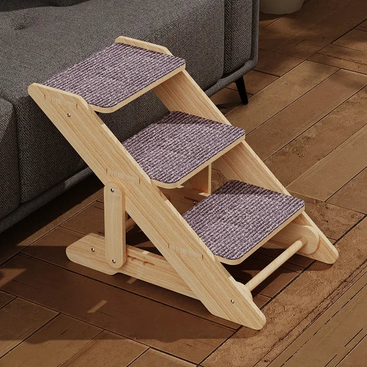 Escalier pour chats âgés ou blessés en bois