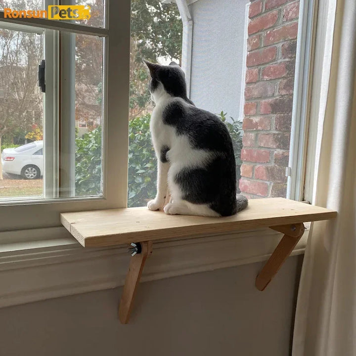 Plateforme fenêtre pour chat en bois