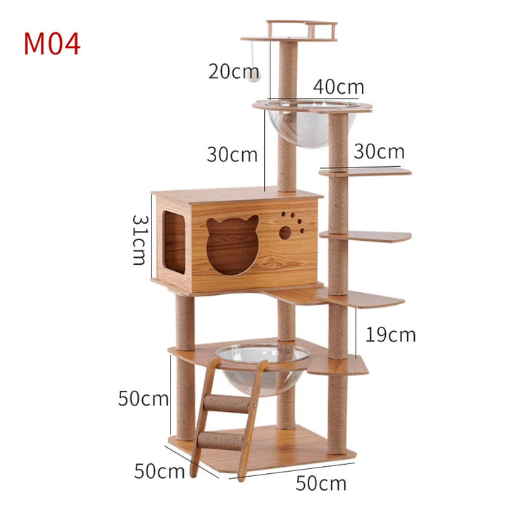 Arbre à chat en bois naturel et design - "CatForest"