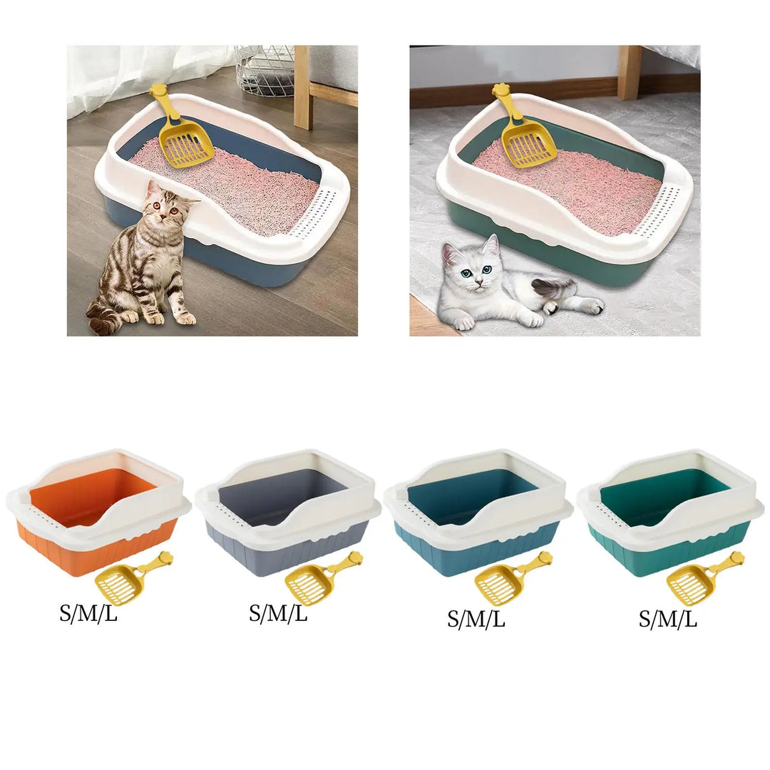 Cat Litter Box with Deep Loo And Scooper for Small And Medium Cats And Bunnies