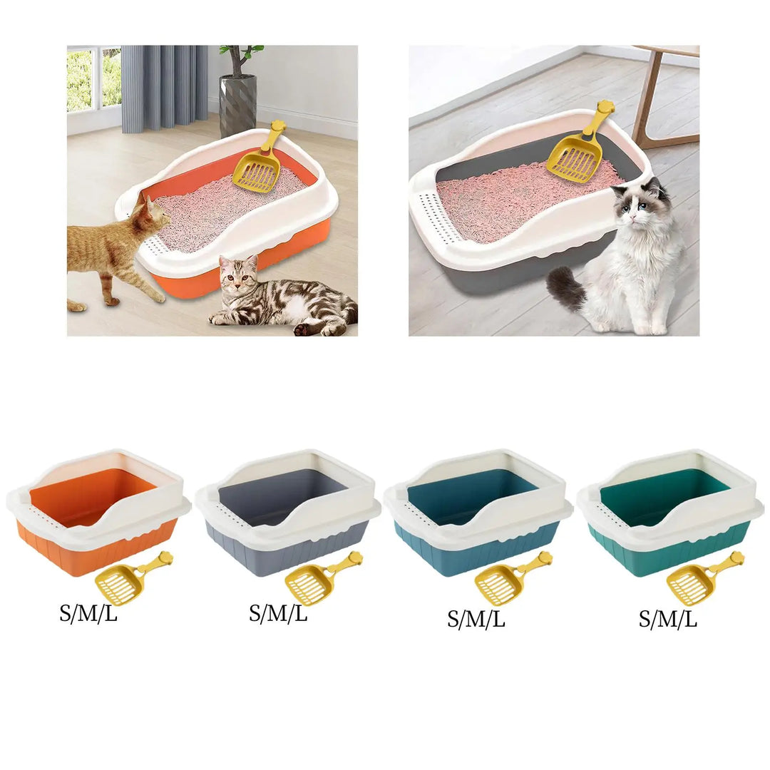 Cat Litter Box with Deep Loo And Scooper for Small And Medium Cats And Bunnies