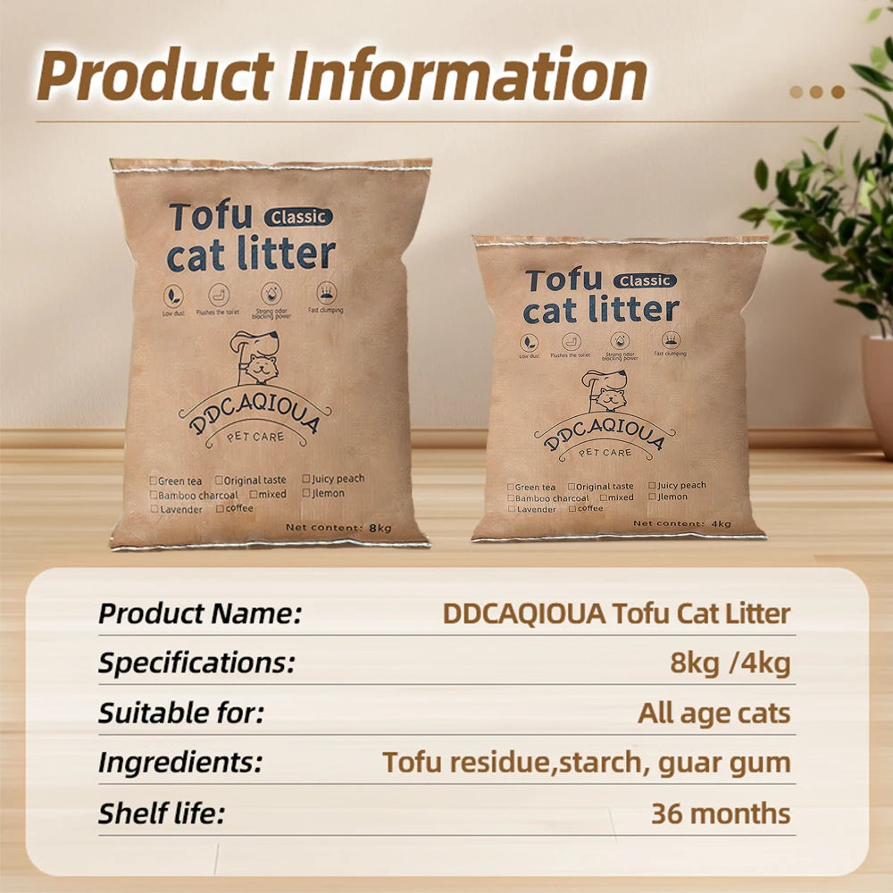 Litière Tofu Agglomérante Rapide – Modèle "EcoClump FastClean"