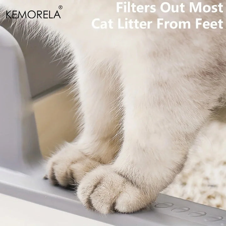 Bac à litière chat en acier inoxydable avec rebords hauts – Modèle "SteelGuard Anti-Projections"
