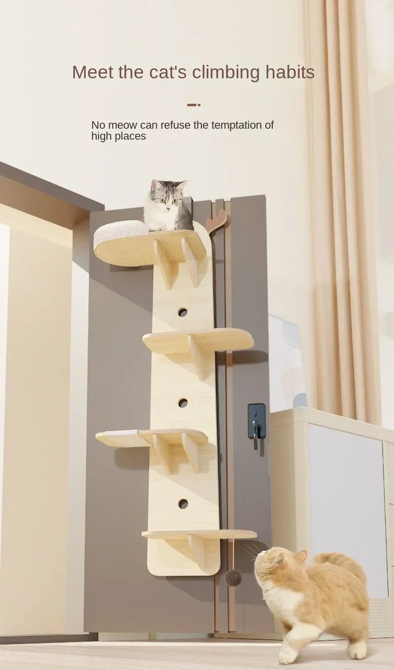 Arbre a chat Mural Bois - Pour Porte - Sans perçage