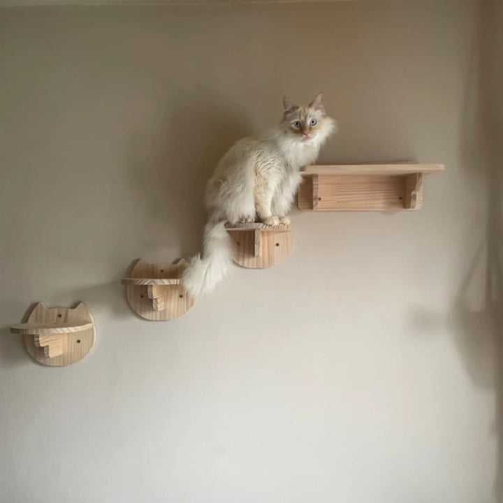 Kits pour arbre à chat Mural Bois - Perchoir, hamac et escaliers