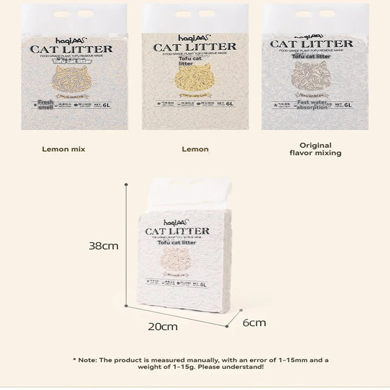 Litière Tofu Parfum Pêche – Modèle "SoftTofu Peach 6L"