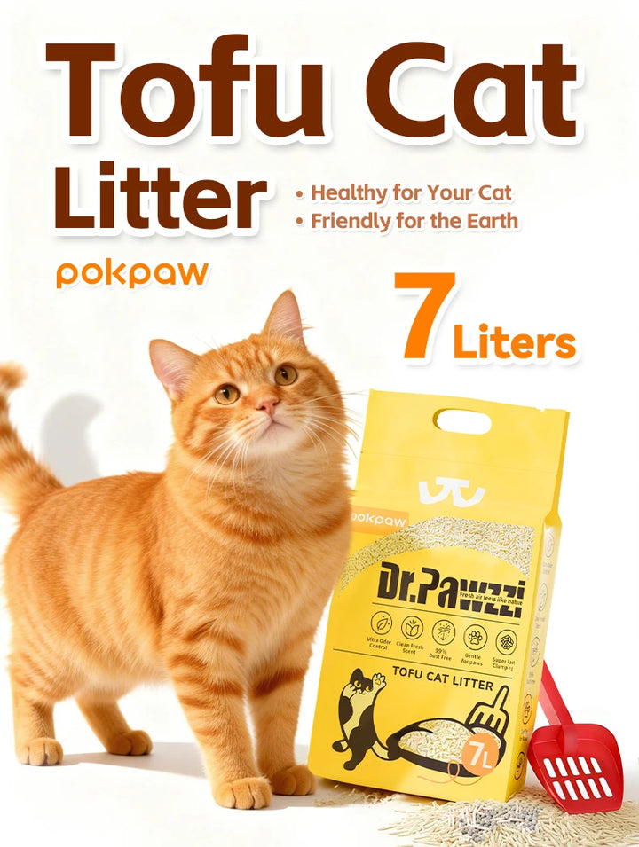 Litière végétale tofu biodégradable sans poussière – Modèle "TofuPure"