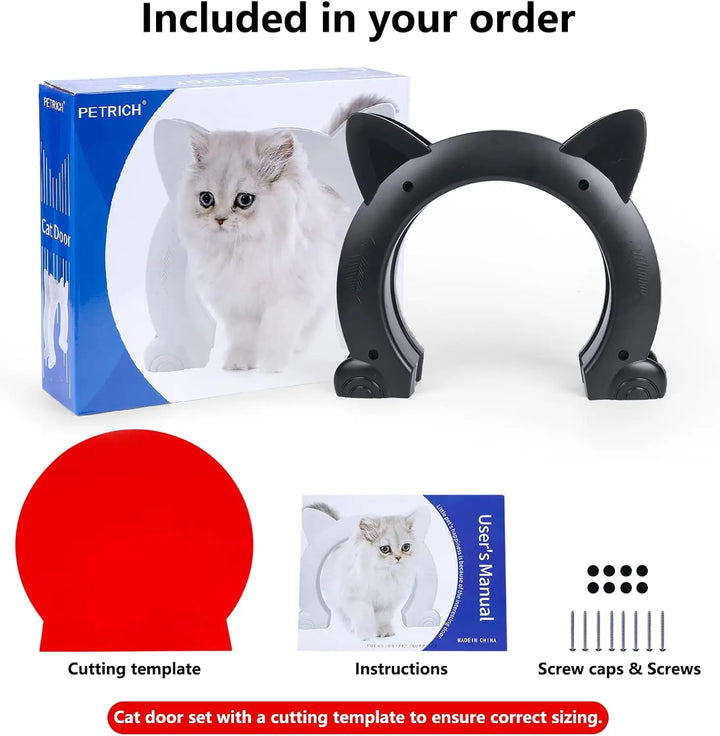 Chatière pour chat en forme de tête de chat "FélinWay" – Passage intérieur élégant pour grands chats