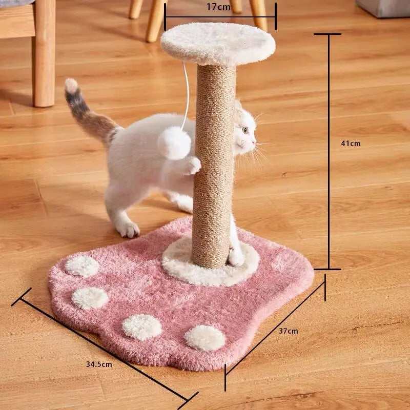 Arbre à chat griffoir en sisal avec jouet suspendu - Modèle PawMaster