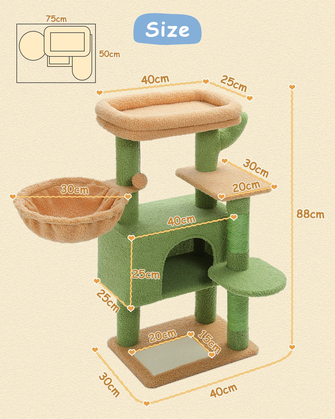 Arbre a Chat Confortable - Modèle "SunnyPaws"